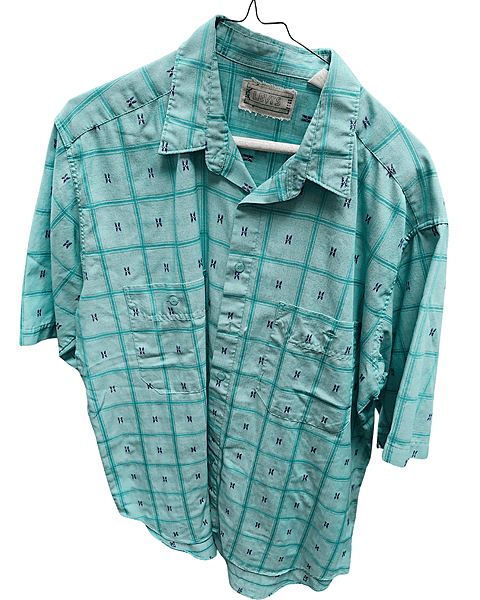 Teal and Blue Checkered Shirt