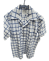 White and Blue Checkered Shirt