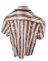 White and Salmon Vertical Striped Shirt
