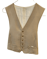 Tan and Cream Vertical Striped Vest