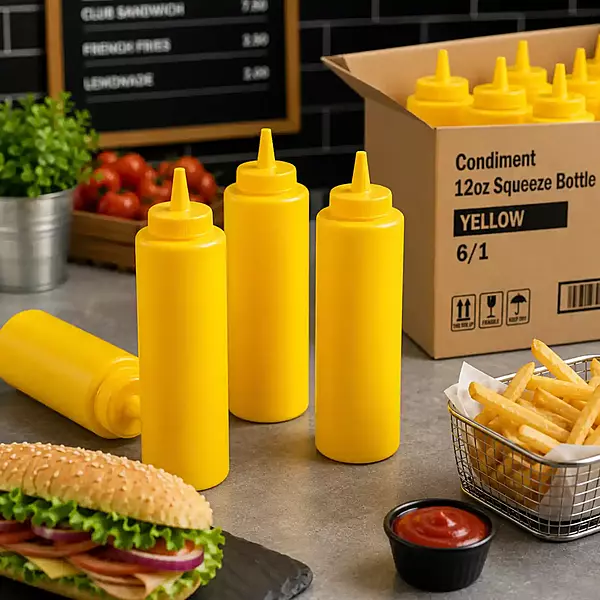 Condiment 12oz Squeeze Bottle YELLOW 6/1