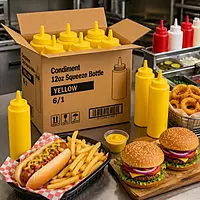 Condiment 12oz Squeeze Bottle YELLOW 6/1