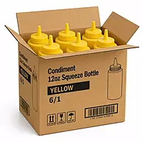 Condiment 12oz Squeeze Bottle YELLOW 6/1