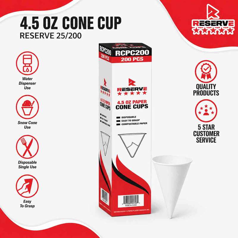 Cone Paper Cup RESERVE 4.5oz 25/200