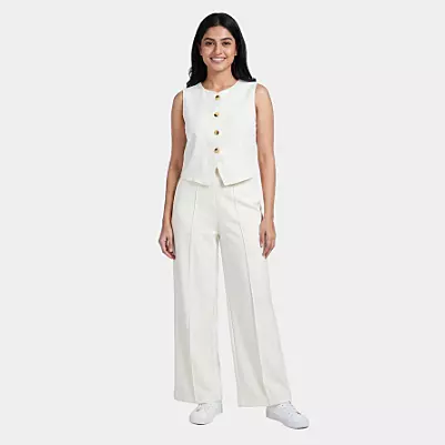 CONJUNTO DE DOS PIEZAS BLANCO LISO PARA MUJER
