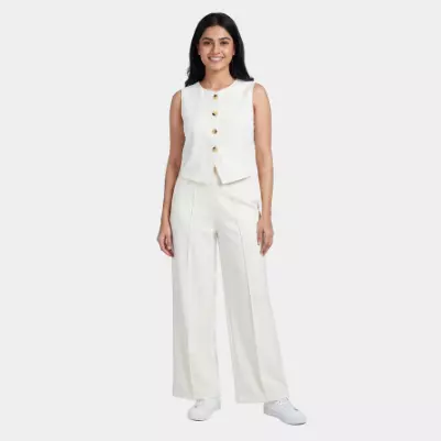 CONJUNTO DE DOS PIEZAS BLANCO LISO PARA MUJER
