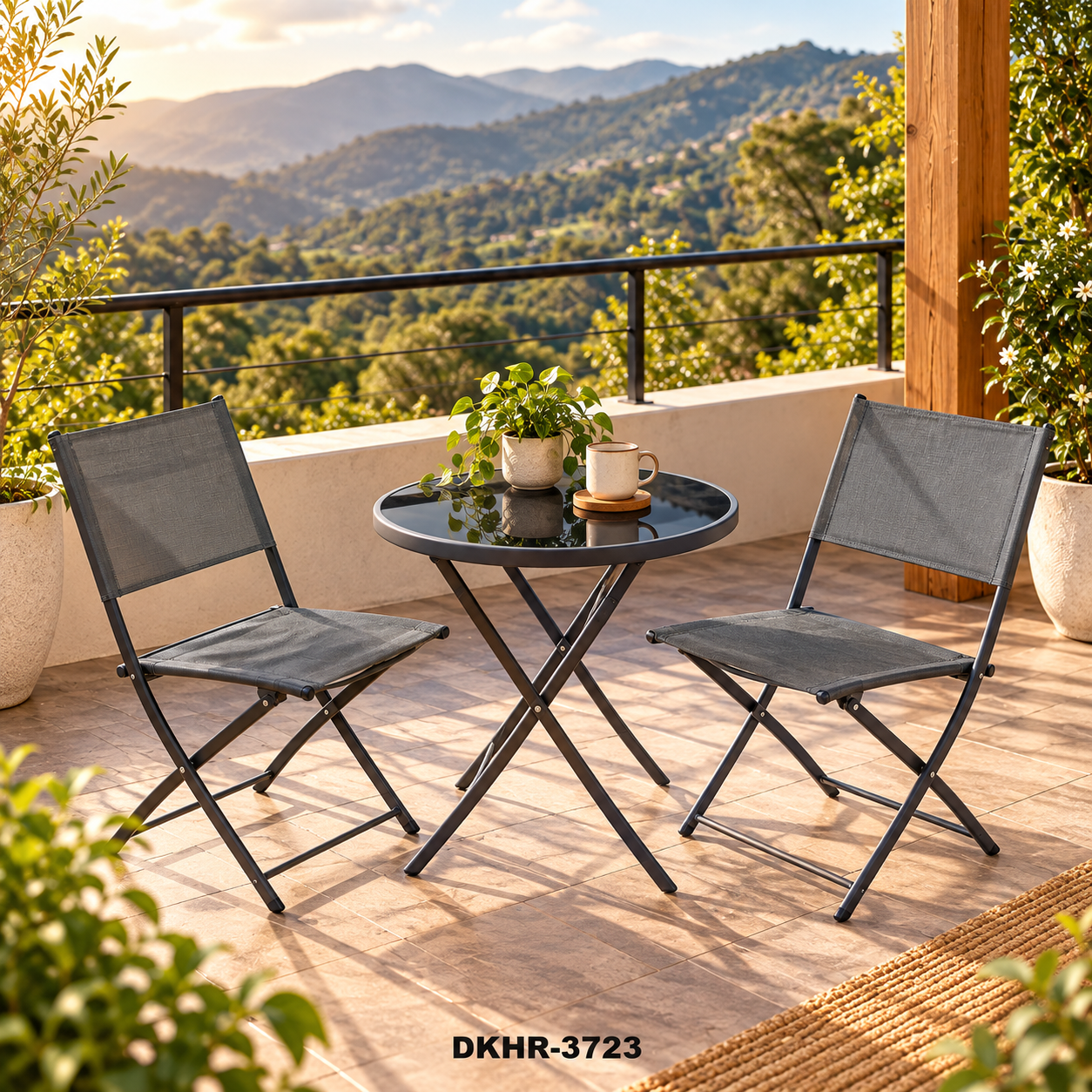 Juego de Terraza 3 piezas (2 sillas + mesa 60×73 cm)