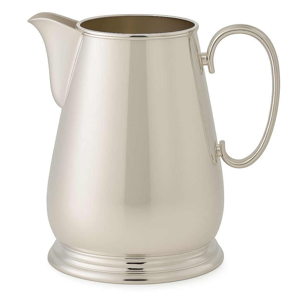 Highest Quality Hotel Silver Water Pitcher 8"h English Silver Plate. SKU #: HOT516. Highest Quality Hotel Silver Water Pitcher 8"h English Silver Plate. SKU #: HOT516.