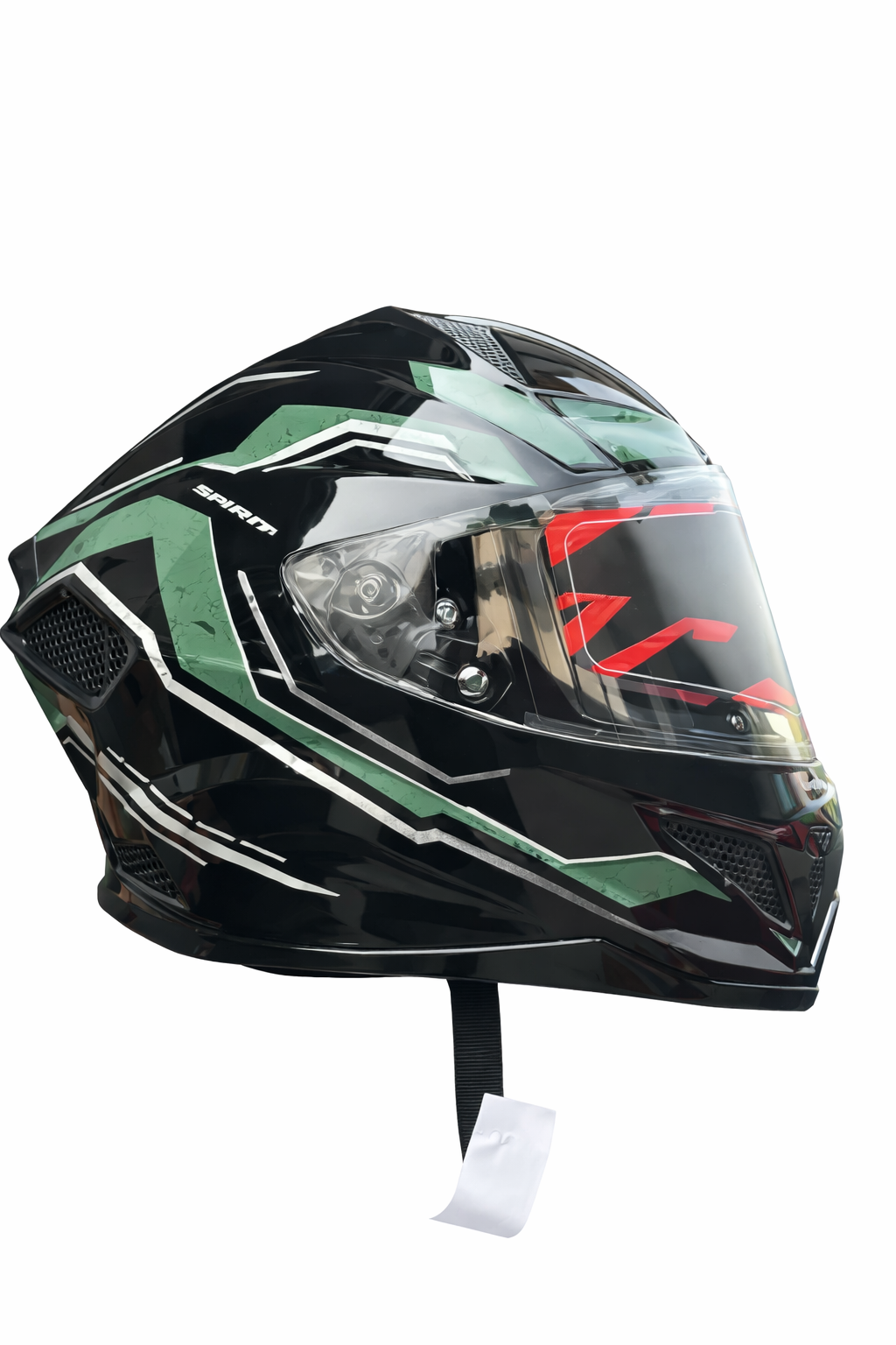 STEELBIRD SBH-25 SHARP ISS SPIRIT GLOSSY BLACK/GREEN C/V 600 MM