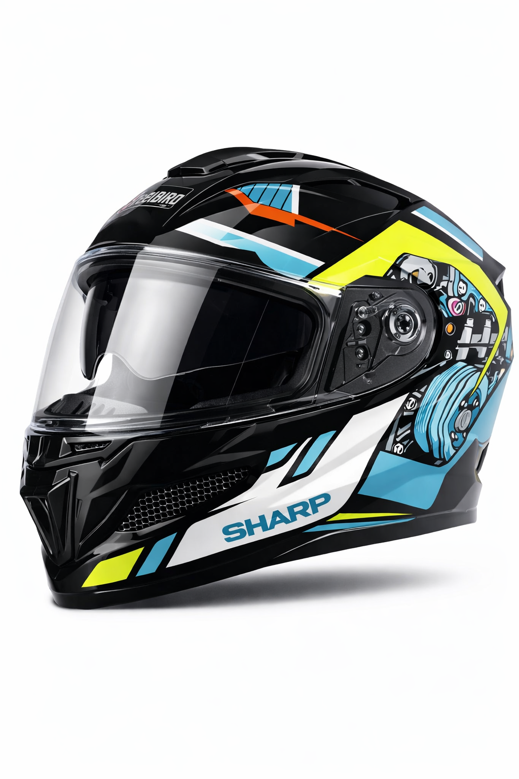 STEELBIRD SBH-25 SHARP ISS SPIKY GLOSSY BLACK/JAZZ BLUE C/V 600 MM STEELBIRD SBH-25 SHARP ISS SPIKY GLOSSY BLACK/JAZZ BLUE C/V 600 MM