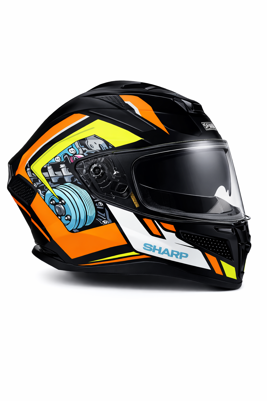 STEELBIRD SBH-25 SHARP ISS SPIKY GLOSSY BLACK/ORANGE C/V 580 MM STEELBIRD SBH-25 SHARP ISS SPIKY GLOSSY BLACK/ORANGE C/V 580 MM