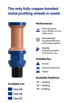 Marmo Elettromeccanica EHS Profile Wheel - Line 60, P1 Metal, FZ30 PFD DEC Bore 35 Marmo Elettromeccanica EHS Profile Wheel - Line 60, P1 Metal, FZ30 PFD DEC Bore 35