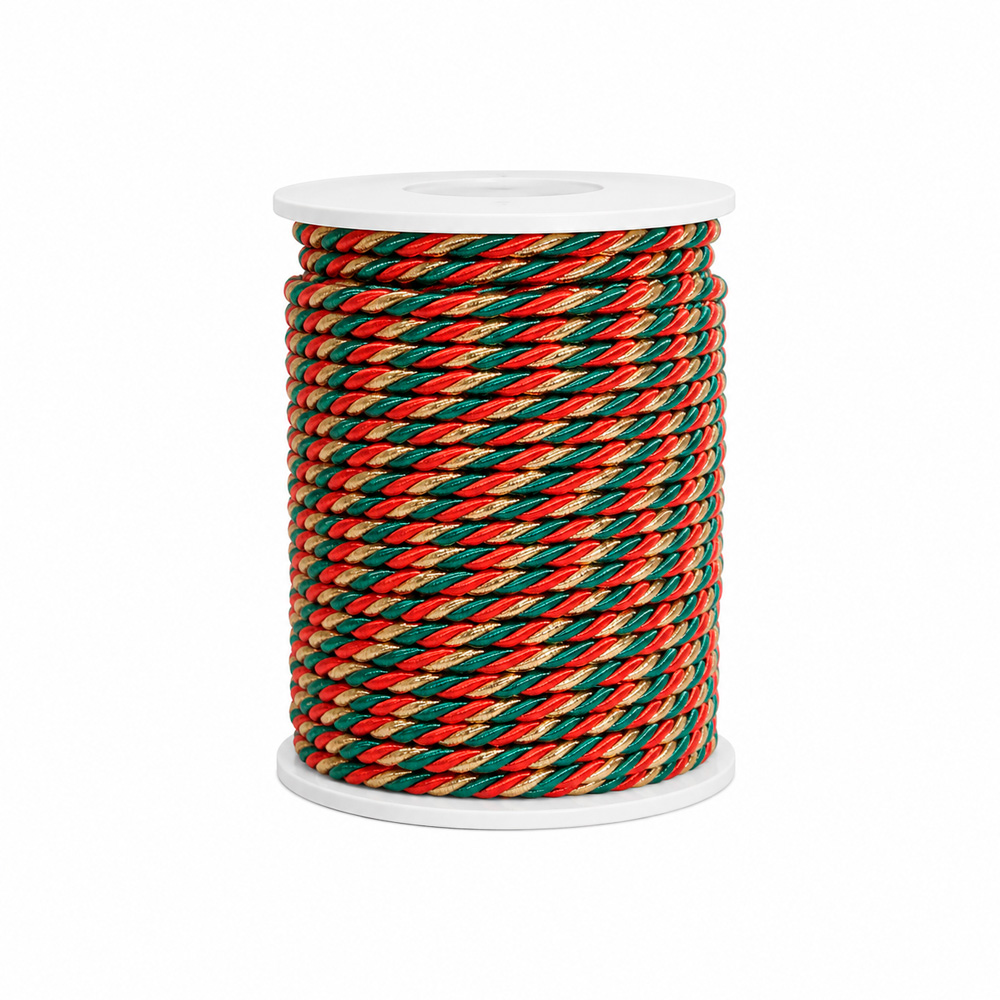 Cordón Torcido Navidad 0.50Mm Rollo X 50 Yardas