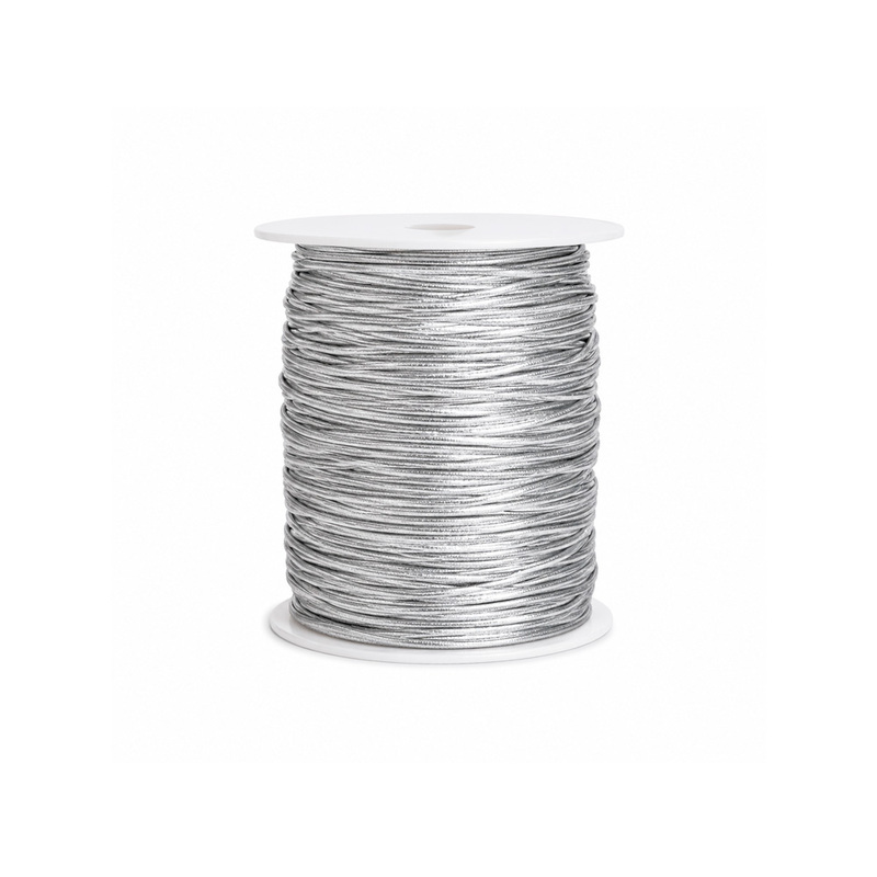 Cordon Elastico M-104 Plateado Rollo X 144 Yardas Cordon Elastico M-104 Plateado Rollo X 144 Yardas