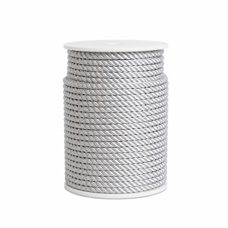 Cordon Torcido 0.50 Mm Plateado Rollo X 50 Yardas