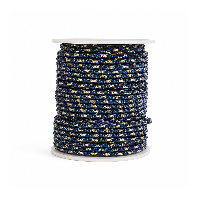 Cordon Trenzado Lurex Azul Rollo X 50 Yardas Cordon Trenzado Lurex Azul Rollo X 50 Yardas