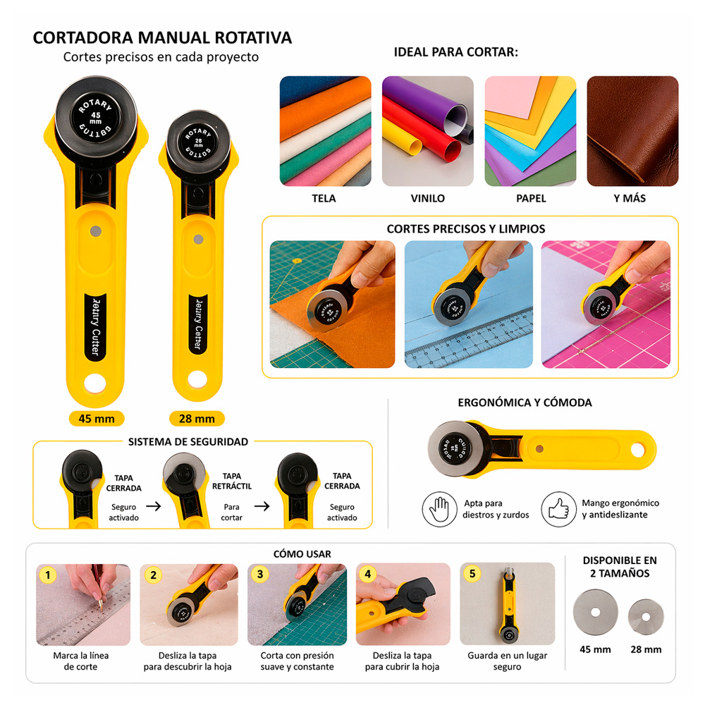 Maquina Corta Tela Grande 45Mm Unidad