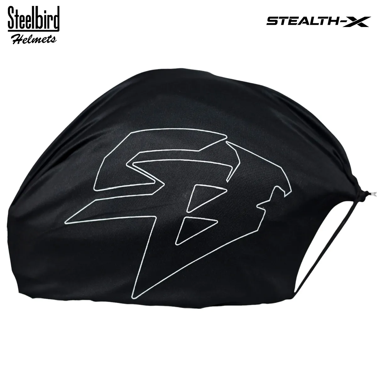 STEELBIRD SBH-57 ISS FIGHTER PYTHON GLOSSY BLACK/GREY C/V 580 MM WITH EXTRA SMOKE VISOR