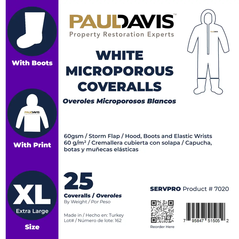 Paul Davis White Microporous Coveralls