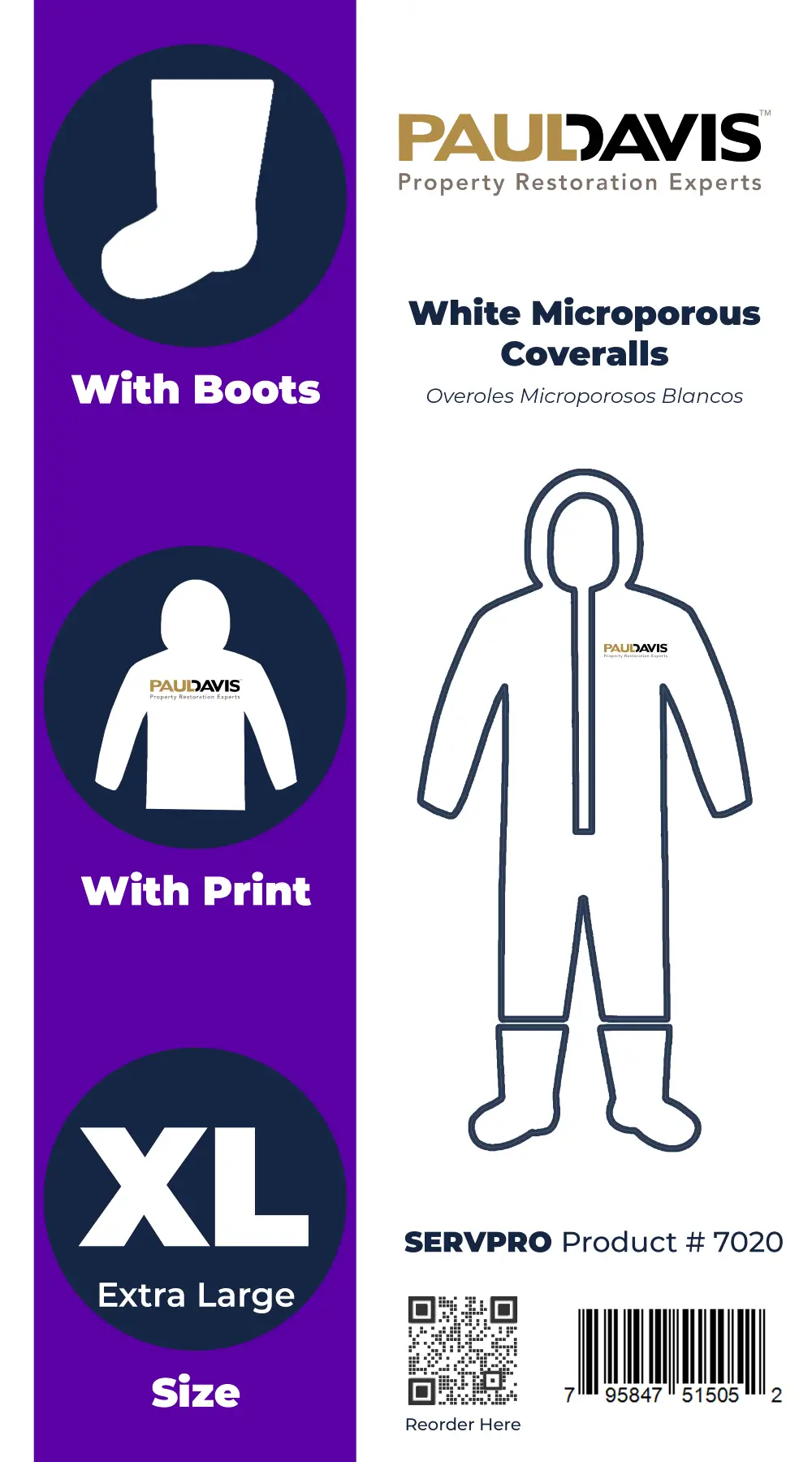 Paul Davis White Microporous Coveralls