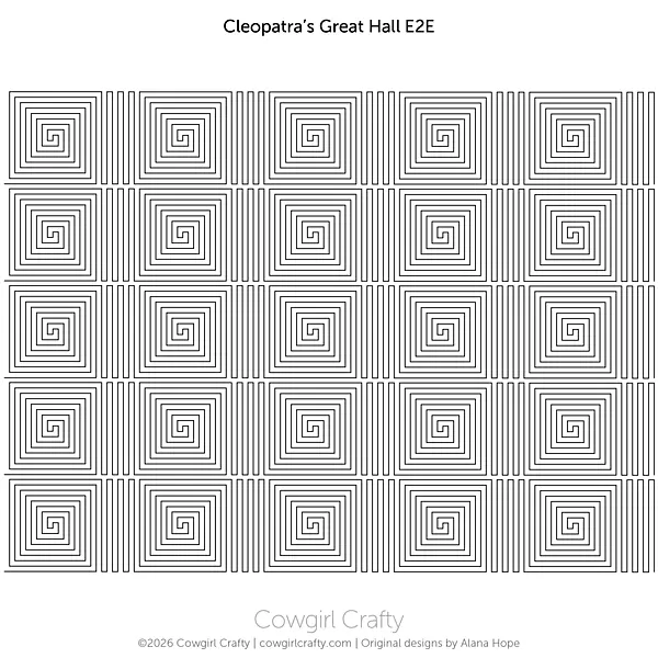 Cleopatra's Great Hall Geometric E2E | Modern Longarm Digital Quilting Pattern