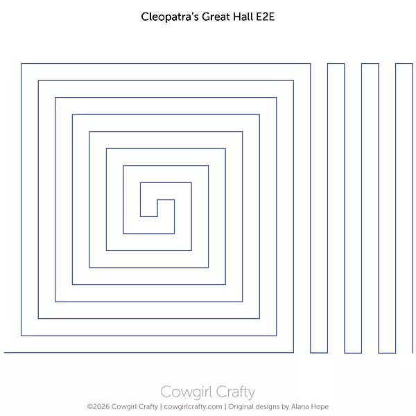 Cleopatra's Great Hall Geometric E2E | Modern Longarm Digital Quilting Pattern