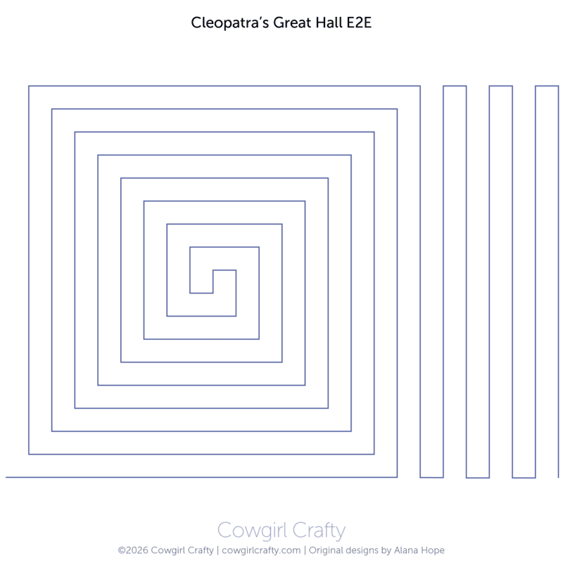 Cleopatra's Great Hall Geometric E2E | Modern Longarm Digital Quilting Pattern