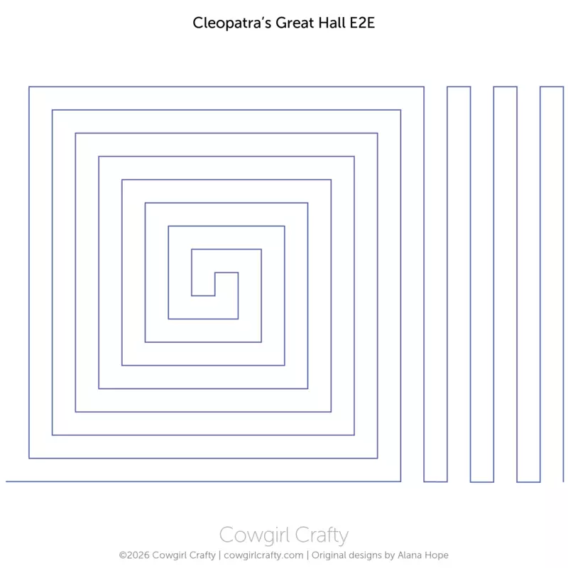 Cleopatra's Great Hall Geometric E2E | Modern Longarm Digital Quilting Pattern