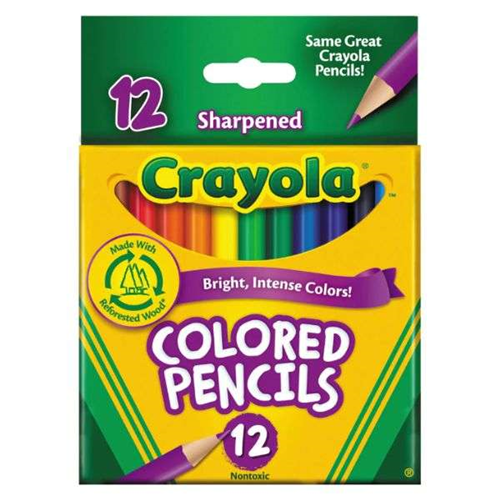 Crayola Colored Pencils 12 Half Size Regular