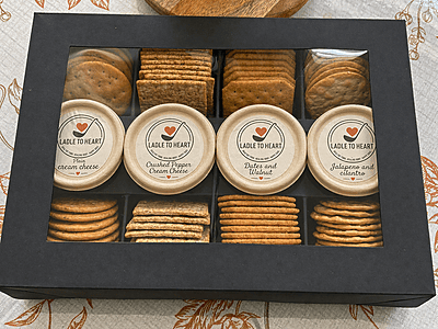 Platter - Assorted Cream Cheese and Crackers Platter - Assorted Cream Cheese and Crackers