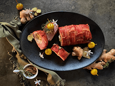 Creamy Mustard, Apple & Ginger Pork Roll