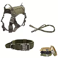 Premium Tactical Dog Harness Set – Heavy Duty Military Style