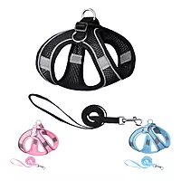 Reflective Breathable Dog Harness & Leash Set – No-Pull Soft Mesh