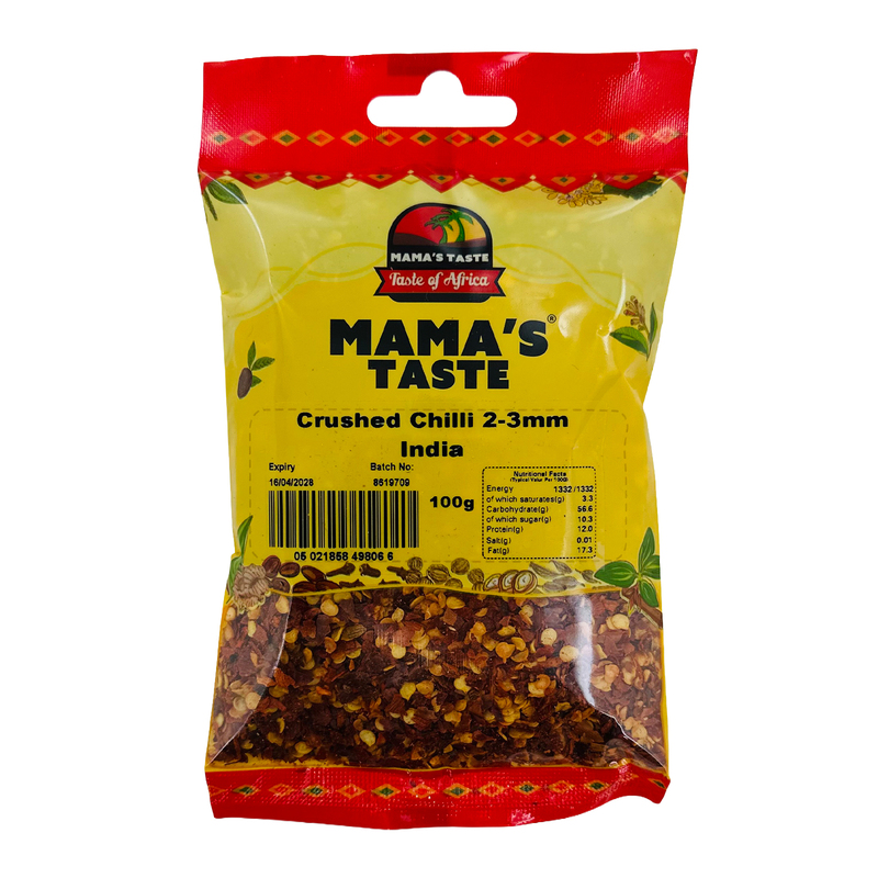 26635 Mamas Taste Crushed Chilli 2-3mm Indian 100g X 8