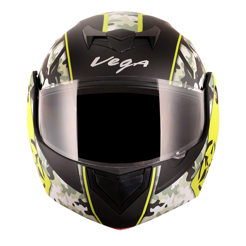 VEGA CRUX DX CAMO DULL BLACK NEON YELLOW C/V (L)