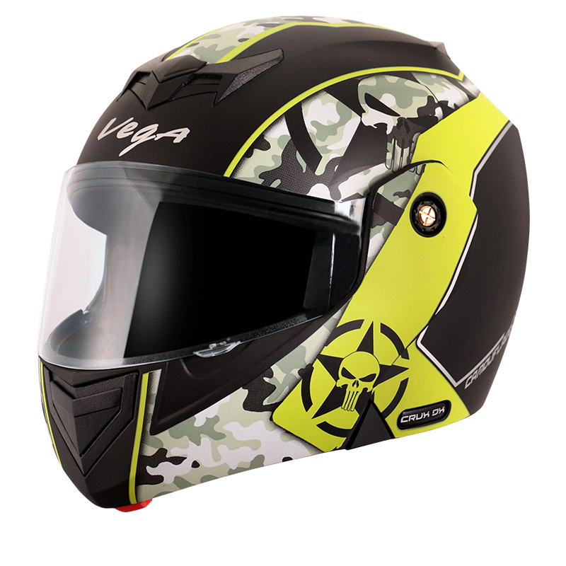 VEGA CRUX DX CAMO DULL BLACK NEON YELLOW C/V (L)