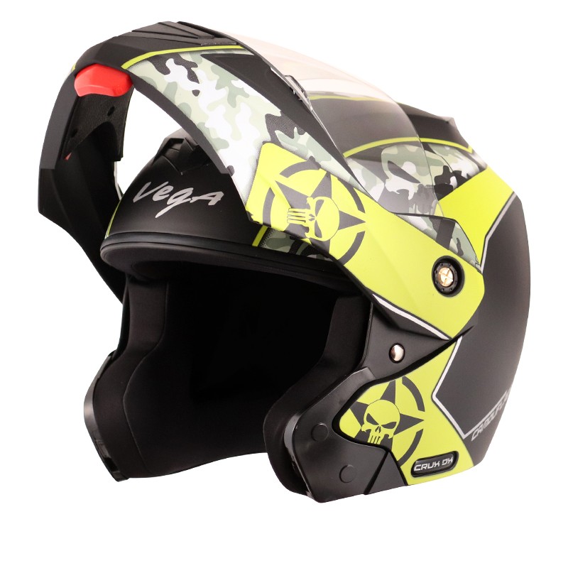 VEGA CRUX DX CAMO DULL BLACK NEON YELLOW C/V (L)