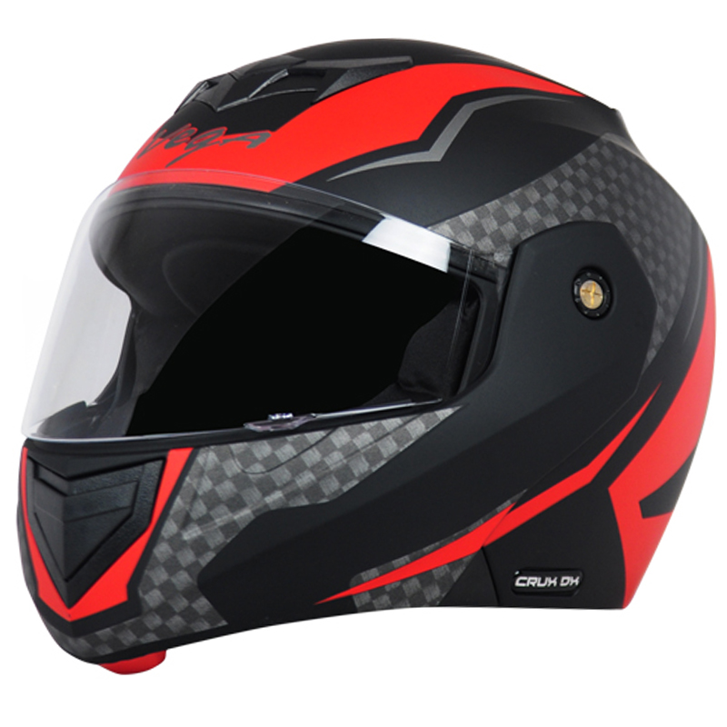 VEGA CRUX DX CHECKS DULL BLACK RED L