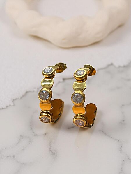 Crystal studded Hoops