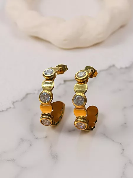Crystal studded Hoops