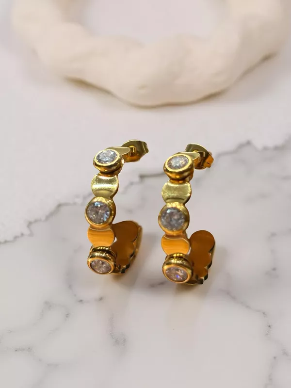 Crystal studded Hoops
