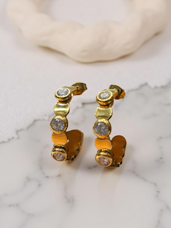 Crystal studded Hoops
