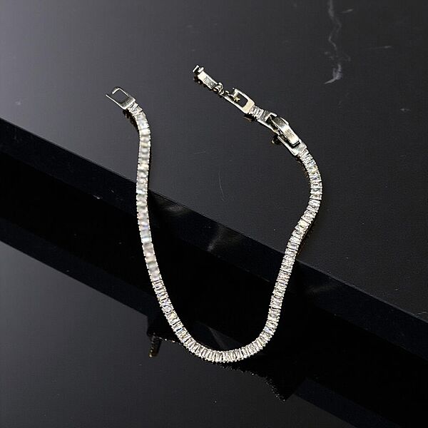Cubic Zirconia Tennis Bracelet - Silver