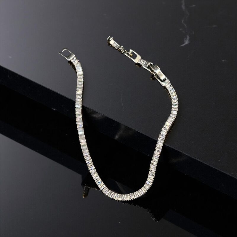 Cubic Zirconia Tennis Bracelet - Silver