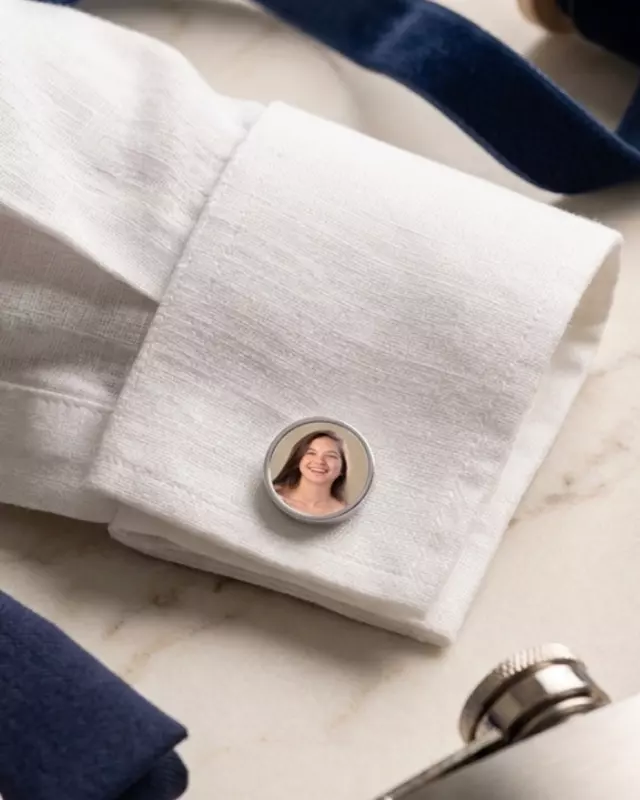 Affinity Collection personalized cufflinks set featuring custom photo or engraved design.