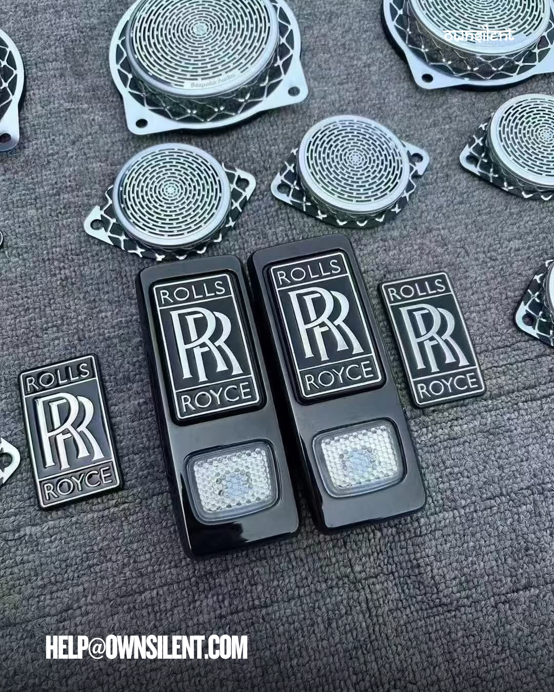 12PCS Door Panel Tweeter Speaker Grill Covers for 2010–2018 Rolls-Royce Ghost/Wraith