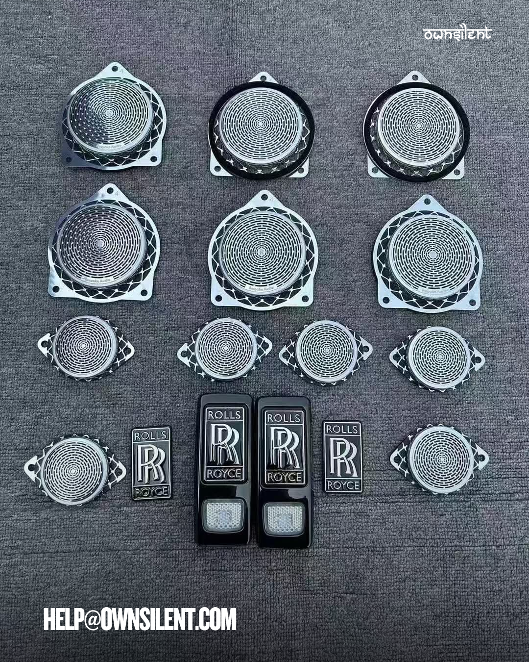 12PCS Door Panel Tweeter Speaker Grill Covers for 2010–2018 Rolls-Royce Ghost/Wraith