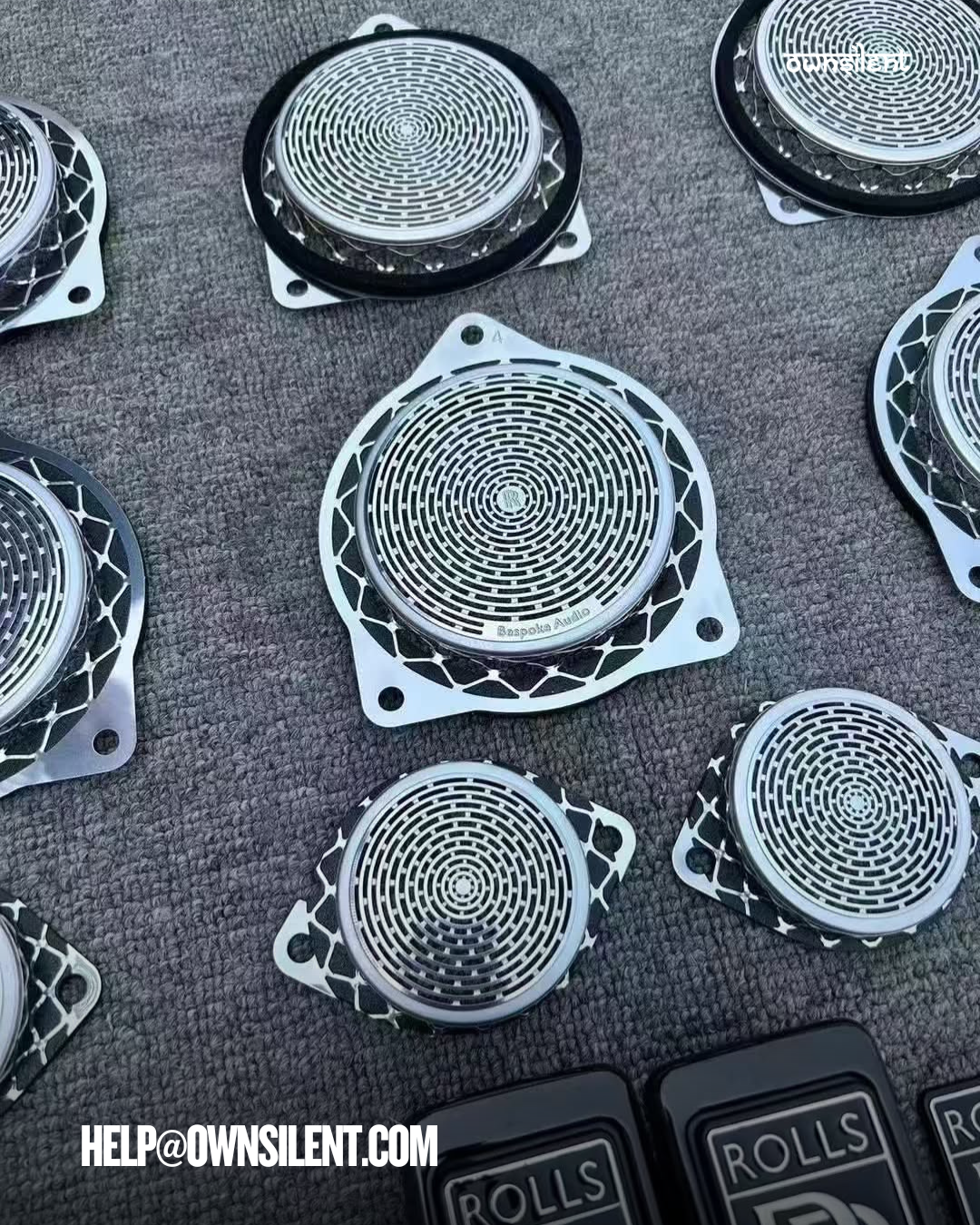 12PCS Door Panel Tweeter Speaker Grill Covers for 2010–2018 Rolls-Royce Ghost/Wraith