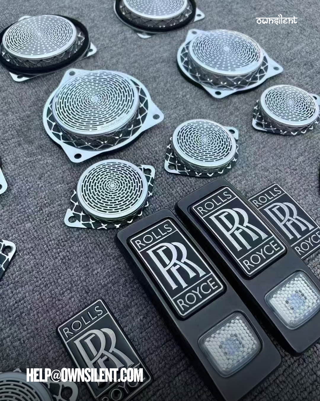 12PCS Door Panel Tweeter Speaker Grill Covers for 2010–2018 Rolls-Royce Ghost/Wraith