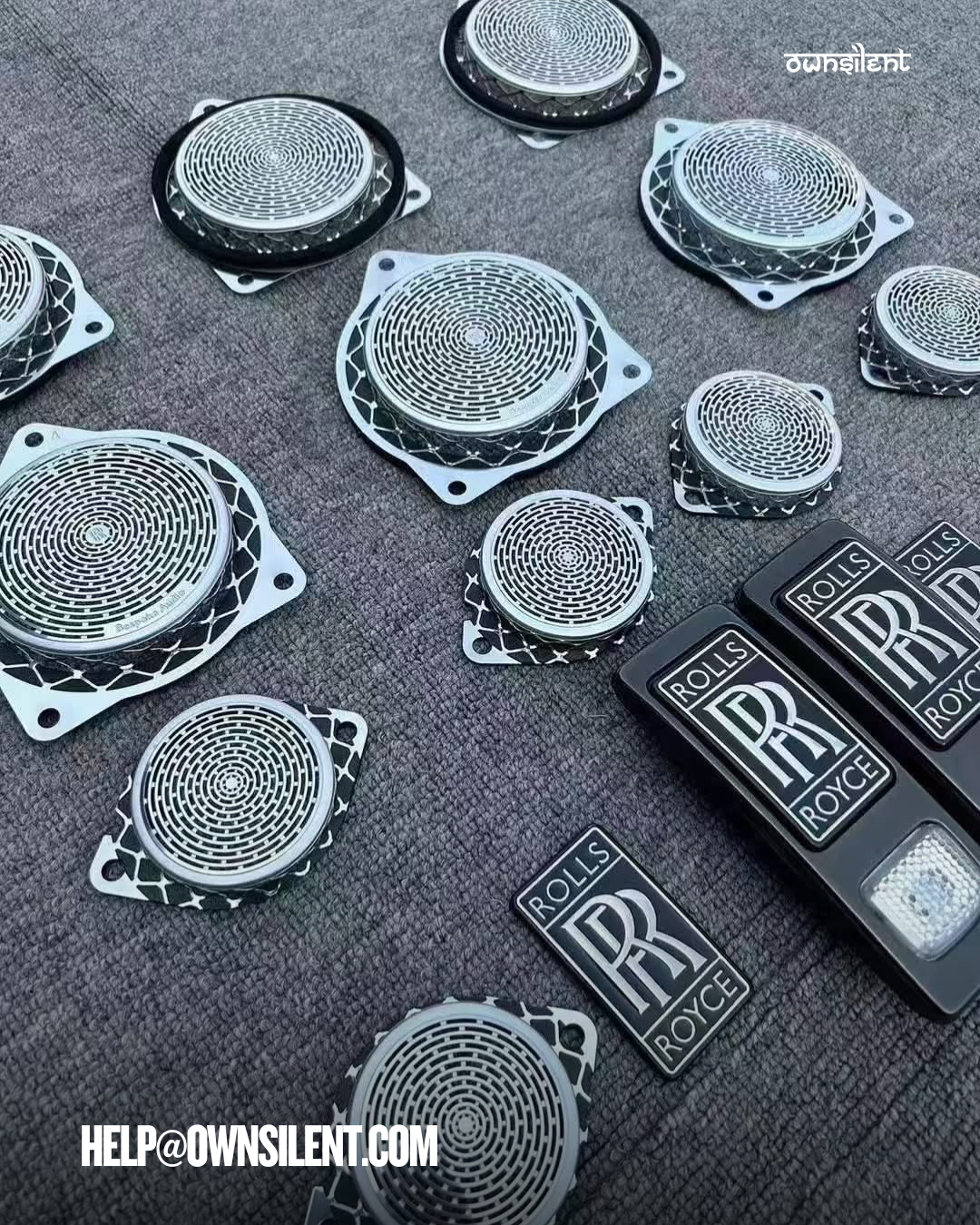 12PCS Door Panel Tweeter Speaker Grill Covers for 2010–2018 Rolls-Royce Ghost/Wraith